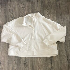 All in Motion White Oversized Polo Sweatshirt